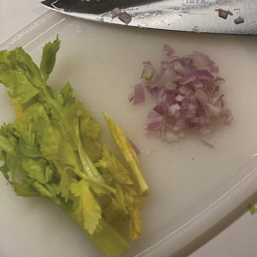 Celery and shallots