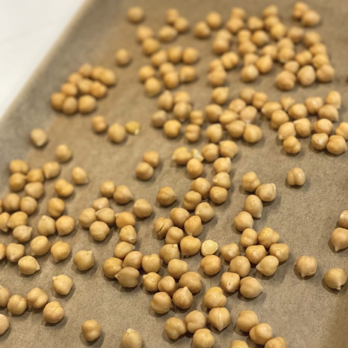 Chickpeas on the pan